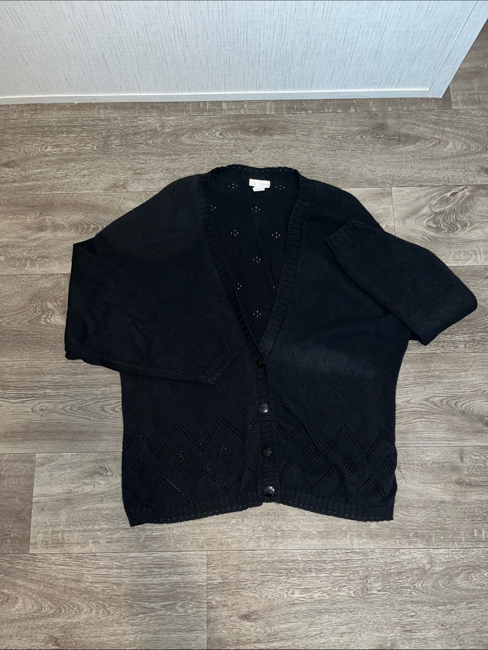 Black V-Neck Button Cardigan Sweater - Women's